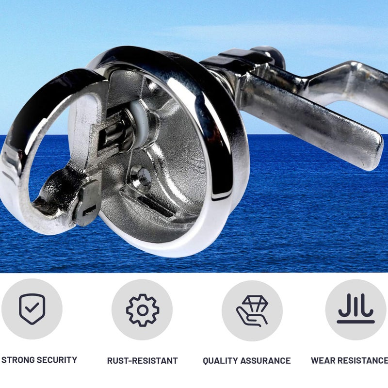 MX 2" Boat Latches Stainless Steel,Flush Pull Latch Lift Handle Locking Style - Image 4